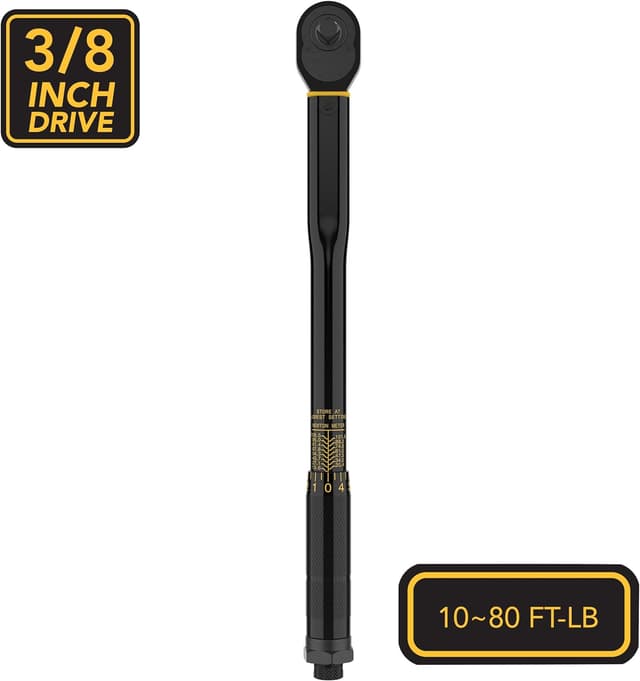 Detalle de LEXIVON LX-182 3/8-Inch Drive Click Torque Wrench, 10–80 Ft-Lb (13.6–108.5 Nm)