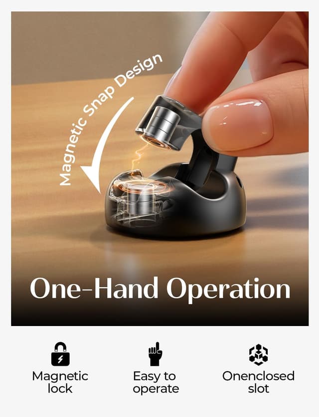 Thumbnail 6 de LISEN Magnetischer Ladekabel-Organizer – Kabelmanagement-Clips mit starkem Klebstoff, 9 Stück (schwarz)