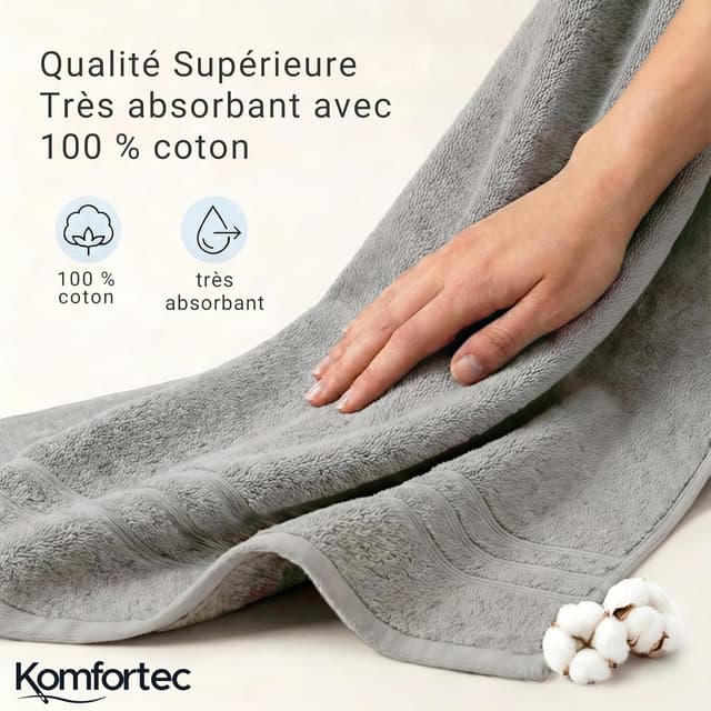 Detalle 2 de Komfortec Serviette de sauna XXL 80 x 200