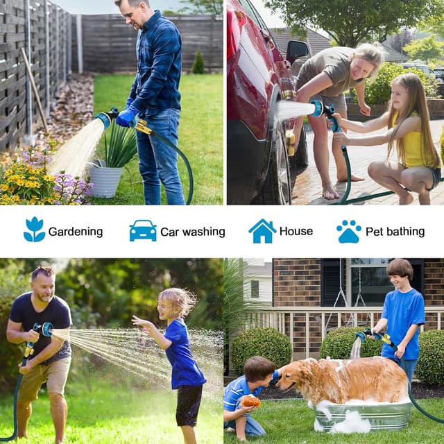 Thumbnail 6 de Viosmut Expandable Garden Hose Pipe 15m (50ft) with 10-Mode Spray Gun and Retractable Design