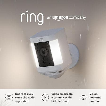 Detalle de Ring Spotlight Cam Plus con luces y batería 💡 WiFi HD 1080p