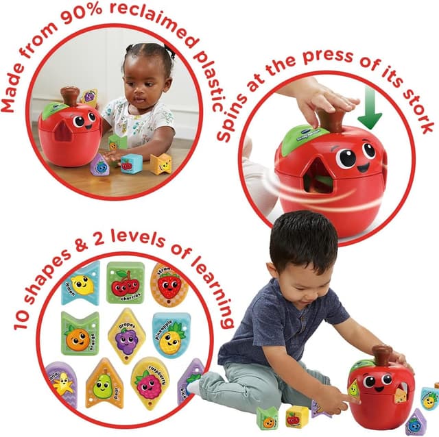 Detalle 2 de VTech Sorting Fun Apple shape sorter learning toy (ages 1–3)