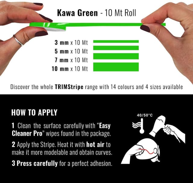 Detalle de 4R Quattroerre.it 10472 – Bandes adhésives de trim vert Kawa (5 mm x 10 m)