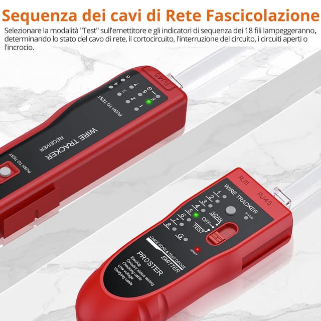 Thumbnail 4 de Proster Tester Cavo RJ45 RJ11 1 kit 📡