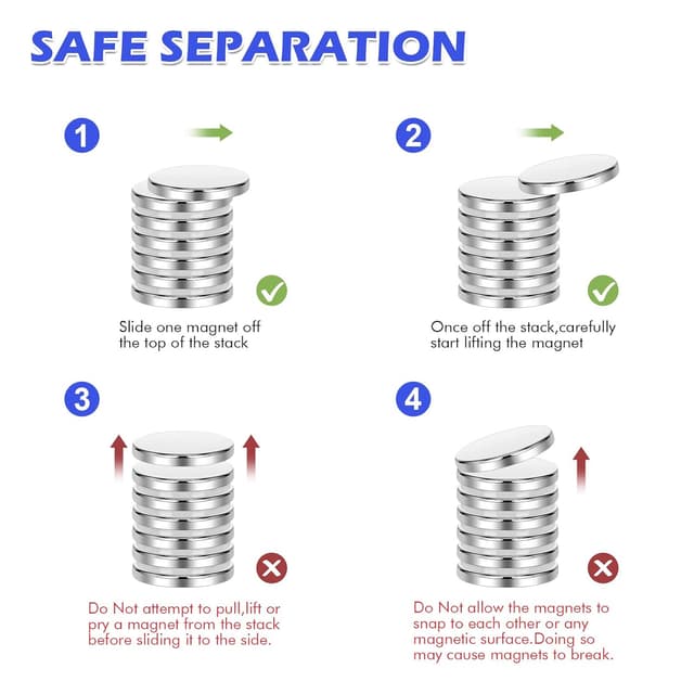 Detalle de Wukong lot de 20 aimants en néodyme ronds (20 mm) pour frigo