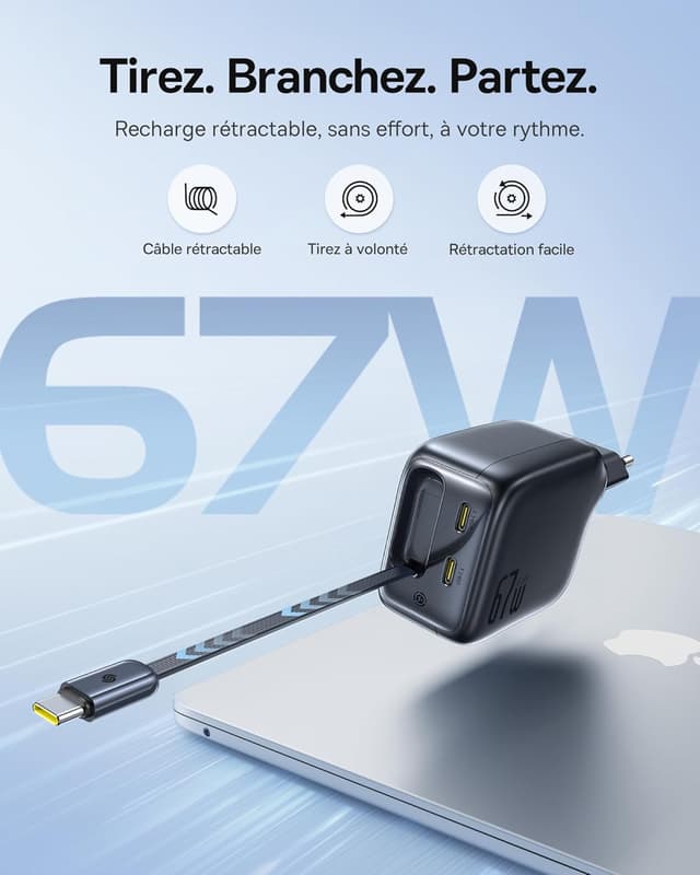 Detalle de Baseus Enercore Chargeur USB C 67 W