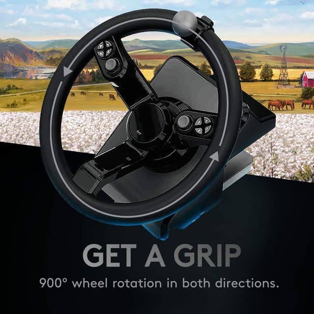 Detalle de Logitech G Saitek Farm Sim Controller Heavy Equipment Bundle (900° wheel) for Farming Simulator — USB for PC/Mac, Black
