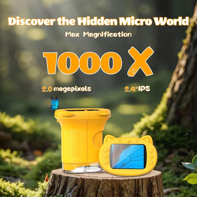 Thumbnail 1 de OAEBLLE Microscope Enfant 1000x avec écran 2,4″