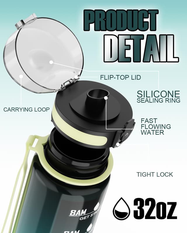 Detalle de QIVORO 1 litre time marker bottle