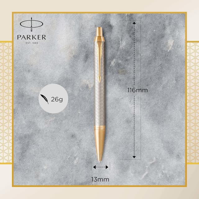 Detalle de Parker IM Bolígrafo Plata con Adorno Dorado