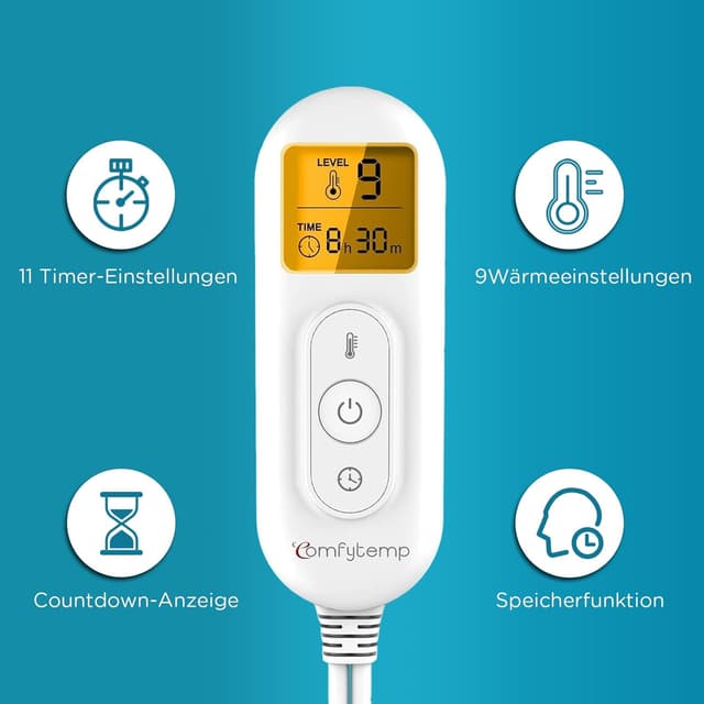 Detalle de Comfytemp Voll gewichts Heizkissen Nackenwärmer 9 Stufen