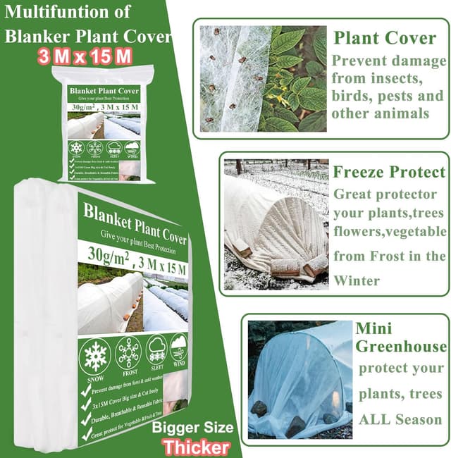 Detalle 2 de 3x garden fleece frost protection 15m