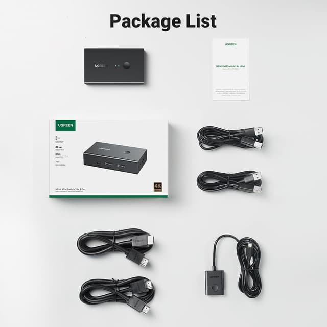 Thumbnail 6 de UGREEN KVM HDMI Switch 4K: Comparte 2 PCs en 1 Pantalla 🖥