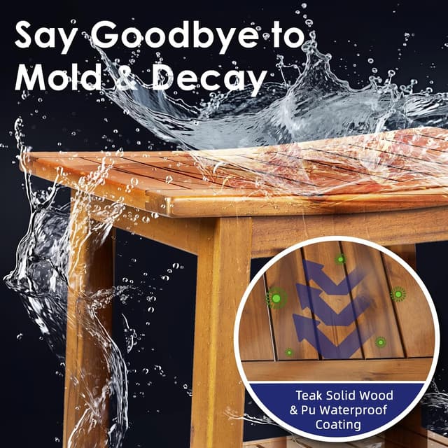 Thumbnail 4 de Upolana Teak Shower Bench, 20"