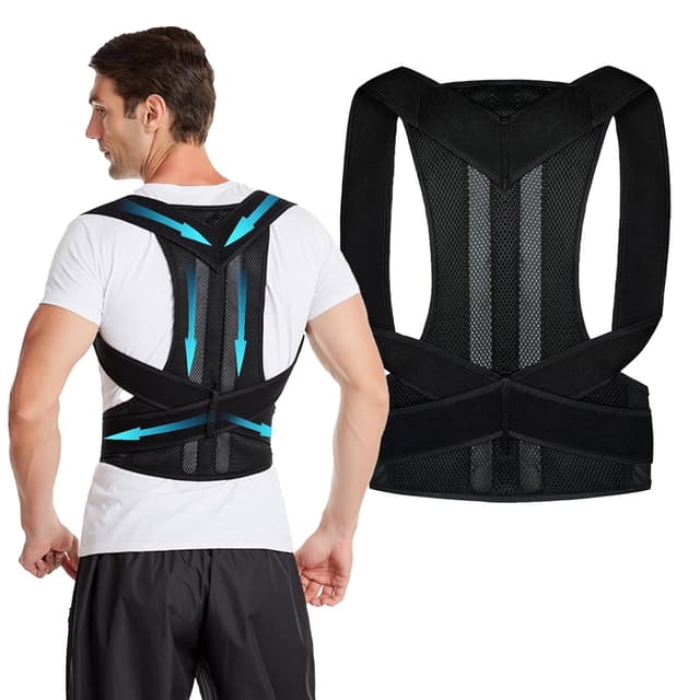 Posture correction belt for men and women with breathable adjustable shoulder straps