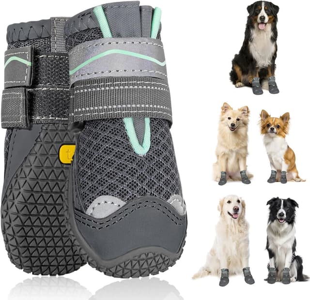 Imagen de SlowTon Hundeschuhe Pfotenschutz – 2er-Set wasserdichte Outdoor-Schuhchen mit rutschfester Sohle en OfertitasTOP