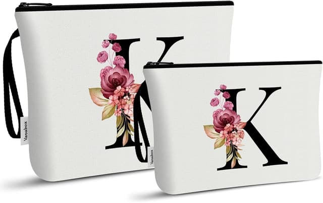 Thumbnail 6 de Vavabox 2 Pcs Initial Toiletry Bags Set (L, White) – personalised travel makeup & toiletry bag with handle