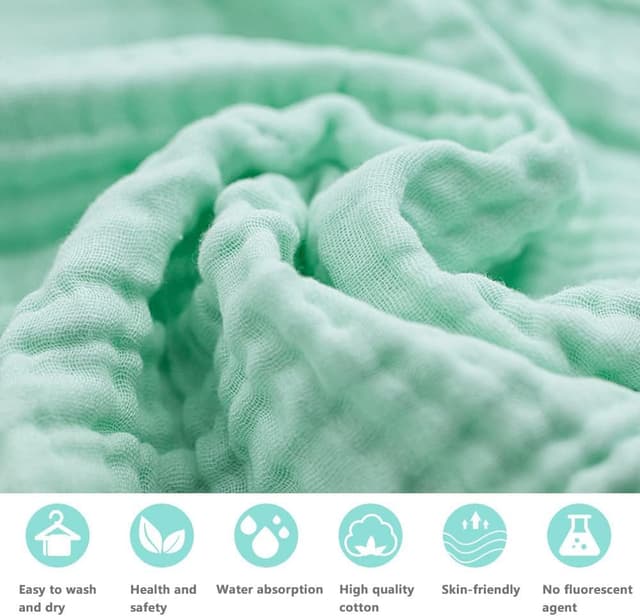 Thumbnail 2 de YeBon 6-Layer Baby Muslin Bath Towels 41x41