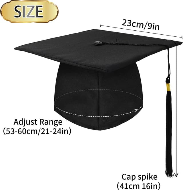 Thumbnail 1 de BOOSHMall Bachelor-Hut mit Quaste – verstellbare Abschlusskappe für Uni, Hochschule, Abitur & Promotion