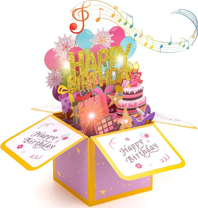 Detalle de MOWETOO 3D pop-up birthday card with music