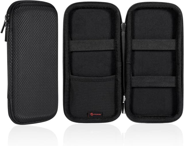 Detalle de FINPAC Federmäppchen aus Hart-EVA (21,5 x 10 x 3,8 cm) – stoßfeste Stiftetasche für Büro, Schule & unterwegs, schwarz, groß