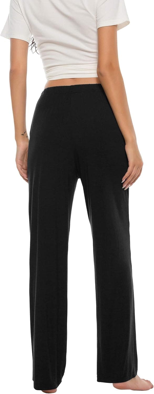 Detalle de JINSHI Women’s Modal Pajama Pants with Pockets, Soft Lightweight Elastic Drawstring Lounge Bottoms