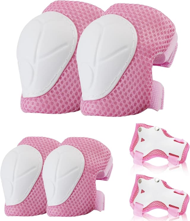 Detalle de BURSUNLY Knieschoner Kinder & Inliner Schützer-Set (Knie, Ellenbogen, Handgelenke) mit Tasche