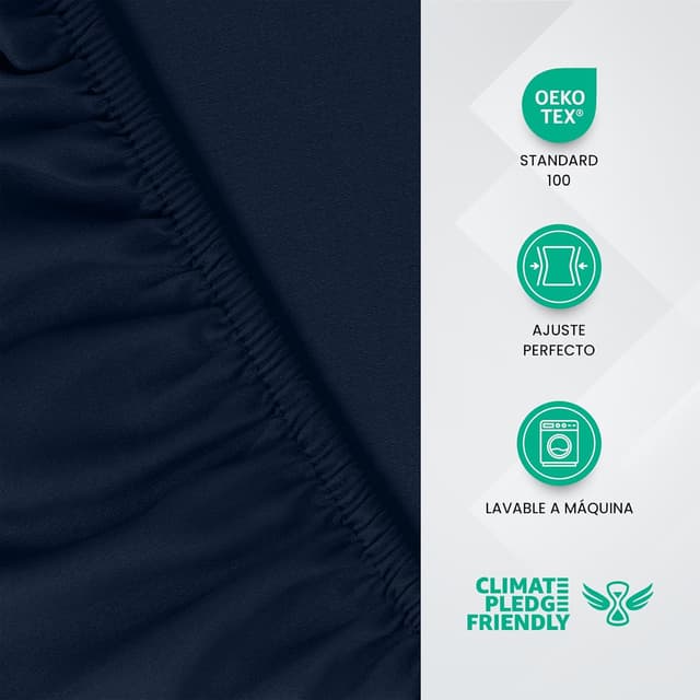 Thumbnail 2 de Utopia Bedding Sábana bajera 160x200 Azul marino