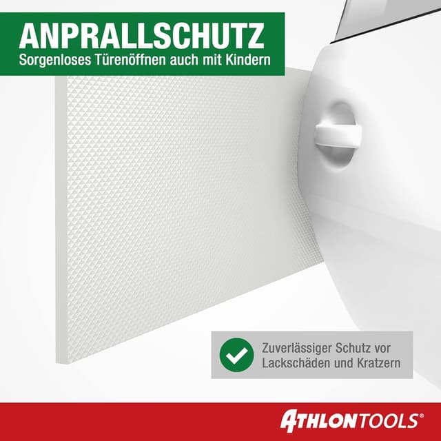 Detalle de ATHLON TOOLS 2x Auto-Türkantenschutz FlexProtect – extra dicker Kantenschoner, selbstklebend, wasserabweisend, 2 m lang (je 2 Rollen)