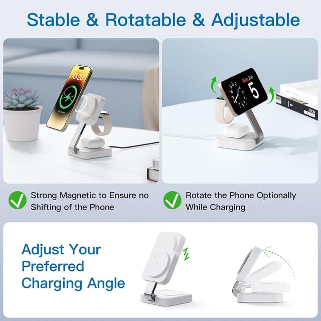 Detalle 2 de 2026 Traveling Mag‑Safe 3‑in‑1 Charger 18W