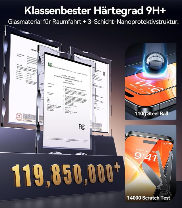 Thumbnail 4 de TORRAS iPhone 16 Panzerglas 9H Schutzfolie