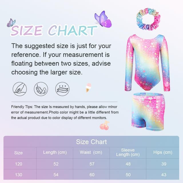Detalle 2 de AOOWU Gymnastics Leotard for Girls 5-10