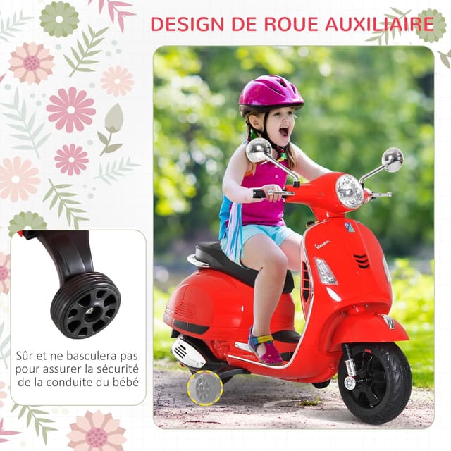 Thumbnail 3 de HOMCOM Vespa Scooter Électrique Enfants