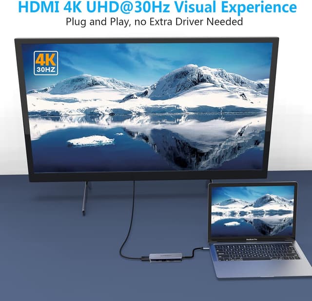 Detalle de Newmight 4-in-1 USB-C Hub with 100W Power Delivery and HDMI 4K (USB 3.0 + USB 2.0 ports)