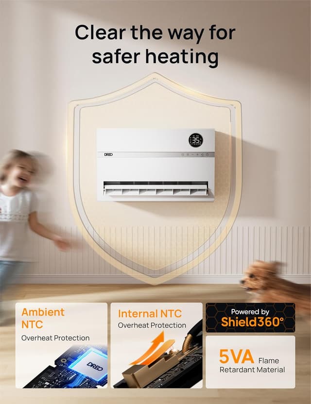 Thumbnail 5 de Dreo WH719S Smart Wall Heater 120° oscillation