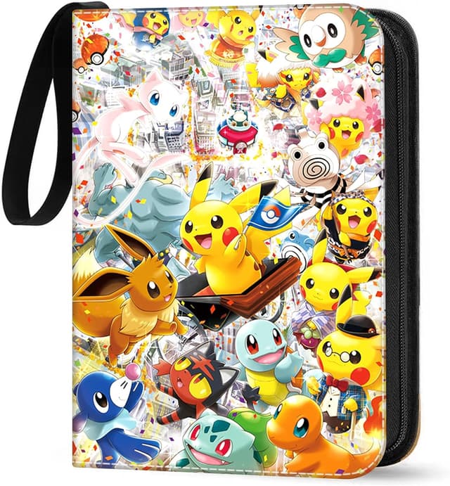 Detalle de Sammelalbum für Karten mit 50 Seiten und bis zu 400 Karten – wasserdichter Kartenhalter mit Reißverschluss