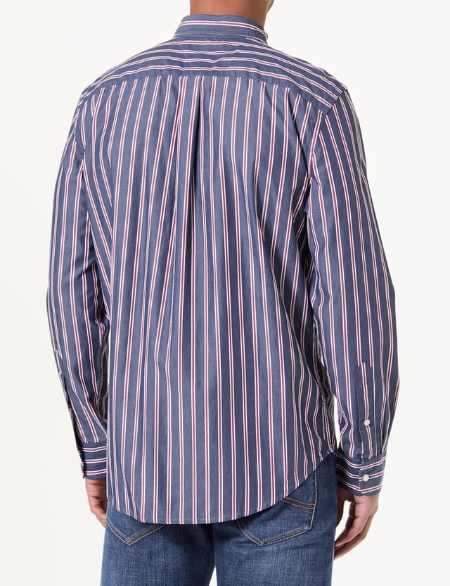 Detalle de Tommy Hilfiger camicia a righe Flex Poplin