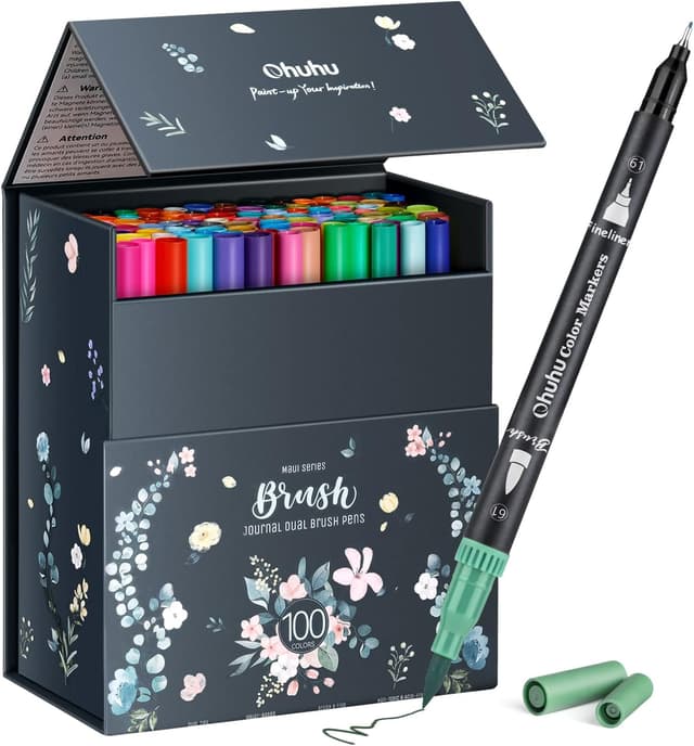 Imagen de Ohuhu Colouring Pens 100 Colours Dual Tip en OfertitasTOP