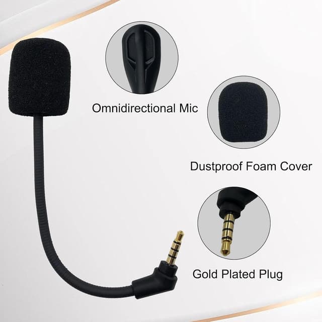 Detalle de SPTSSWET Replacement Microphone for Kingston HyperX Cloud Flight / Flight S (PC, PS5, PS4, Xbox Series X|S) – 3.5mm Plug-in, LED mute