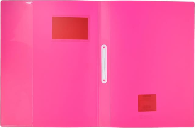 Detalle 1 de Brunnen 102015023 Schnellhefter FACT!pp für A4 in Rot (transluzentes PP) mit Namensschild und Einstecktasche