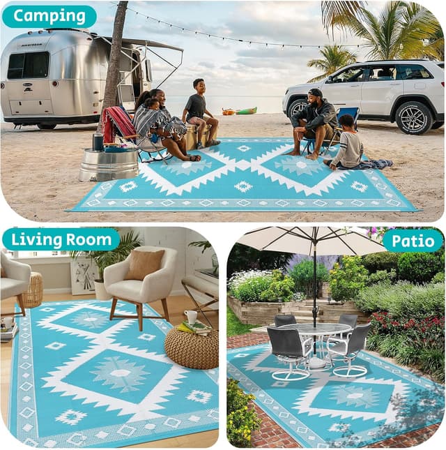 Thumbnail 6 de HEBE Outdoor Rug 8'x10' Waterproof Patio Mat