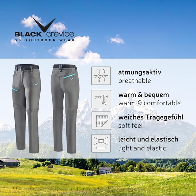 Detalle de Black Crevice pantalon trekking zippé femme