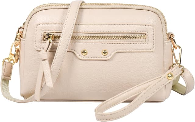 Detalle de LassZone vegan leather crossbody bag for women – small phone purse with adjustable strap and multi-pocket design