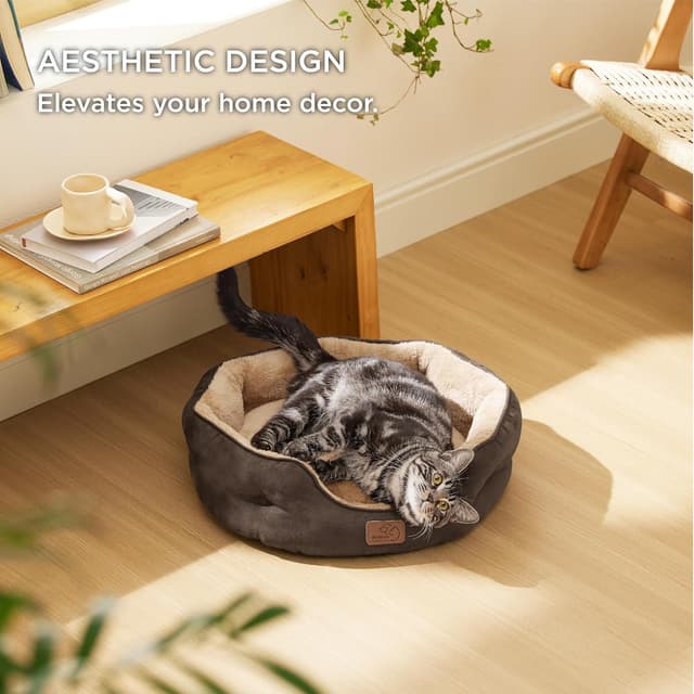 Detalle de Bedsure Cat Bed 51x48x15cm Round Washable