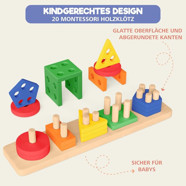 Thumbnail 2 de Sweety Fox Montessori Holz Spielzeug 1 Jahr