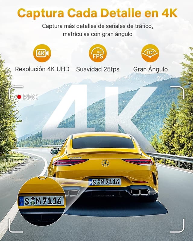 Thumbnail 1 de GKU Dashcam 4K con WiFi 64GB