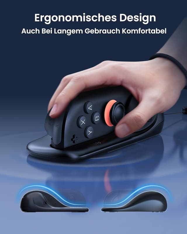 Detalle de TRANSNOVO 2er-Pack Mausgriffe für Nintendo Switch 2 Joycons – ergonomisch, rutschfest mit Handschlaufe