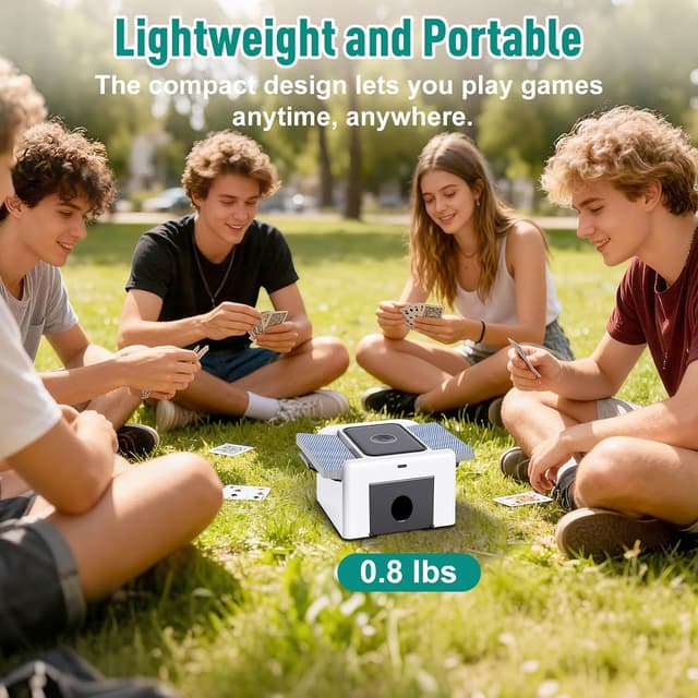 Detalle 2 de LAMZZP Automatic Card Shuffler (1–2 Decks) – Dual Mode, Rechargeable, Low-Noise Portable Shuffler