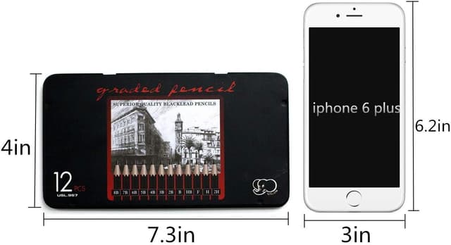 Detalle 2 de YSLON Professional Sketching Pencils set, 12-count ✏