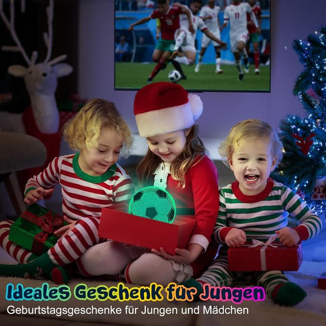 Detalle 2 de Linkax Fussball 3D Nachtlicht 16 Farben